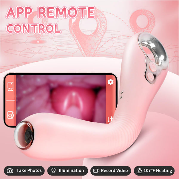 App-Controlled G-Spot Vibrator with HD Camera – 9 Vibration Modes, Heating, 360° Flex Head, Endoscope Dildo for Clitoral, Anal & Vaginal Stimulation