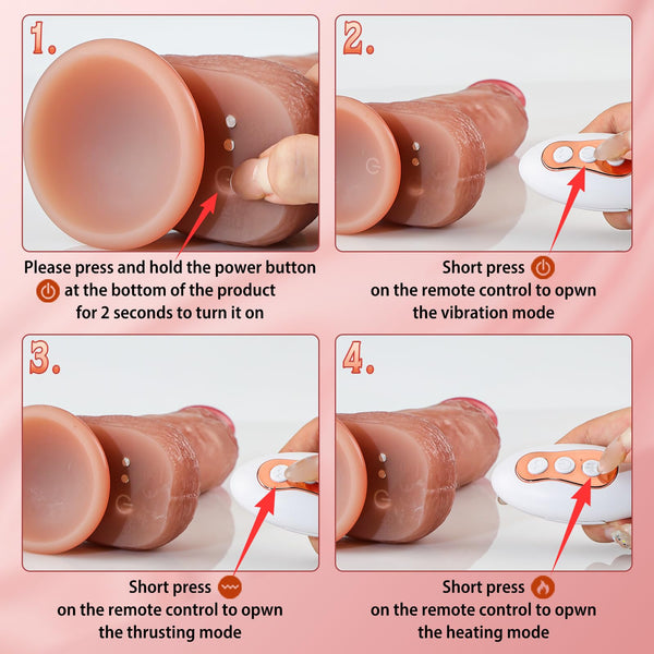 8.5" Thrusting Self Warming Dildo – Realistic Strapless Silicone Anal Dildo