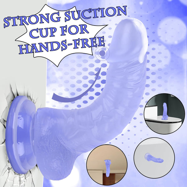 7 Inch Realistic Soft Dildo with Skin Feeling – Blue TPE Beginner Toy