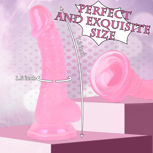 7-Inch Realistic Soft Beginner Dildo – Pink