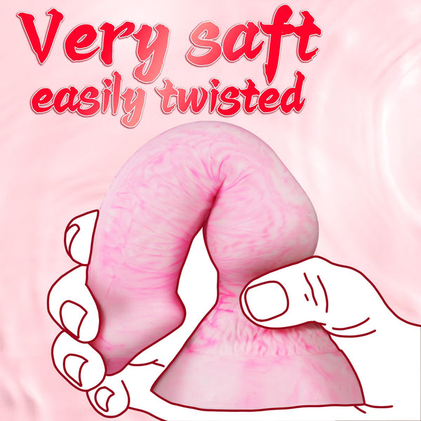 7 Inch Beginner Dog Knot Dildo – Soft Silicone Animal Fantasy Dildo with Suction Cup, Pink+White Monster Wolf Penis Anal Plug for Women, Men & Couples Meta Description: