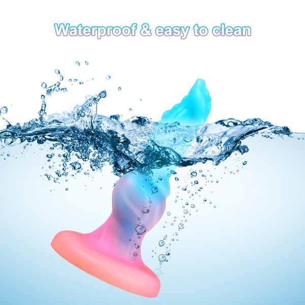 Luminous 7-Inch Dog Knot Dildo – Glow-in-the-Dark Fantasy Monster Dildo with Suction Cup for Anal & G-Spot Play, Liquid Silicone Adult Toy for Women & Men
