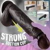 10-Inch Thrusting & Vibrating Black Dildo that Heats – Silicone BBC with Suction Base & Remote