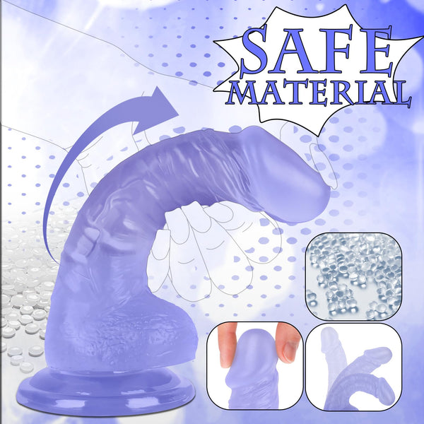 7 Inch Realistic Soft Dildo with Skin Feeling – Blue TPE Beginner Toy