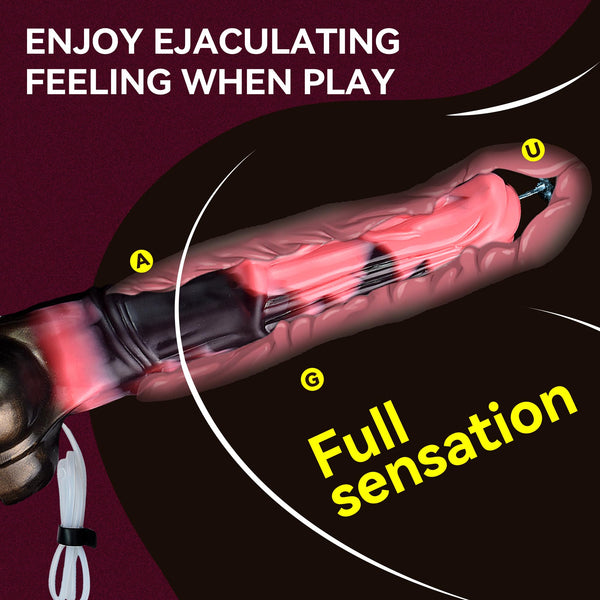 12 Inch Squirting Horse Dildo – Realistic Extra-Thick Fantasy Toy with Suction Cup, Red Silicone